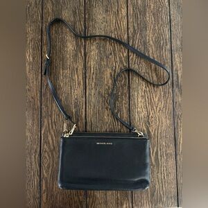 Michael Kors Jet Set Double Zip Pebble Leather Crossbody